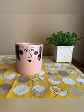 Vintage Three Cheers Applause rosy cheeks Girl face pink mug
